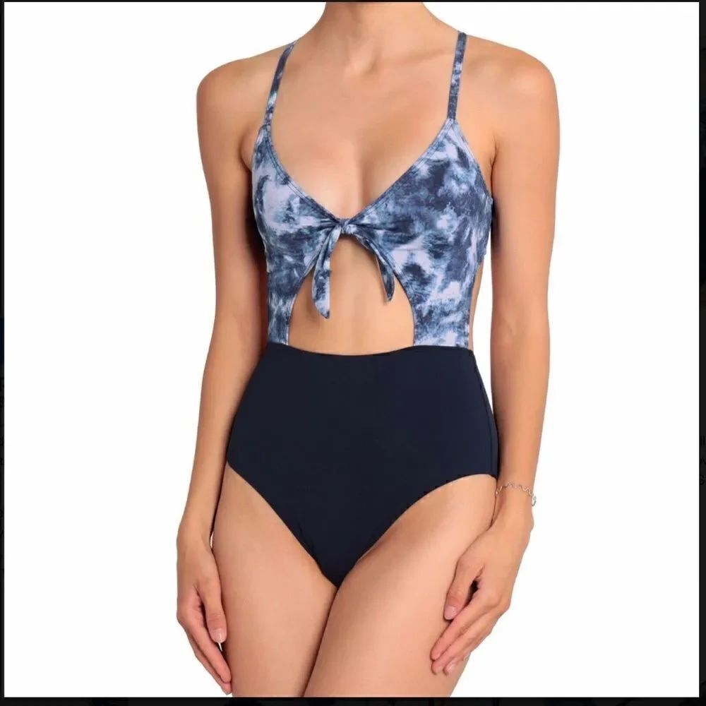 Tarte Alexis Cutout Paneled Tie-Dyed One Piece Swimsuit